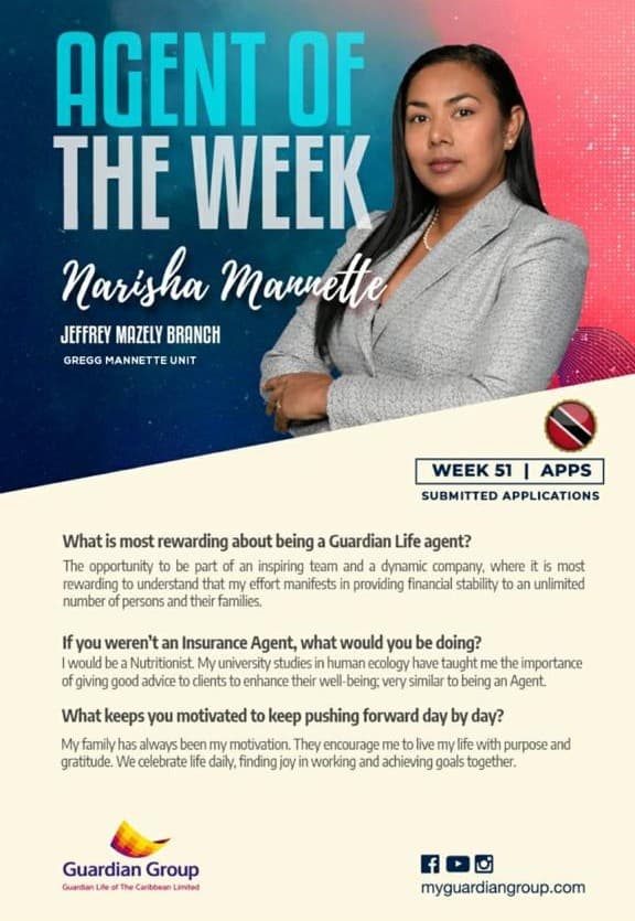 Historic Agent of the Week recognition for Narisha Mannette